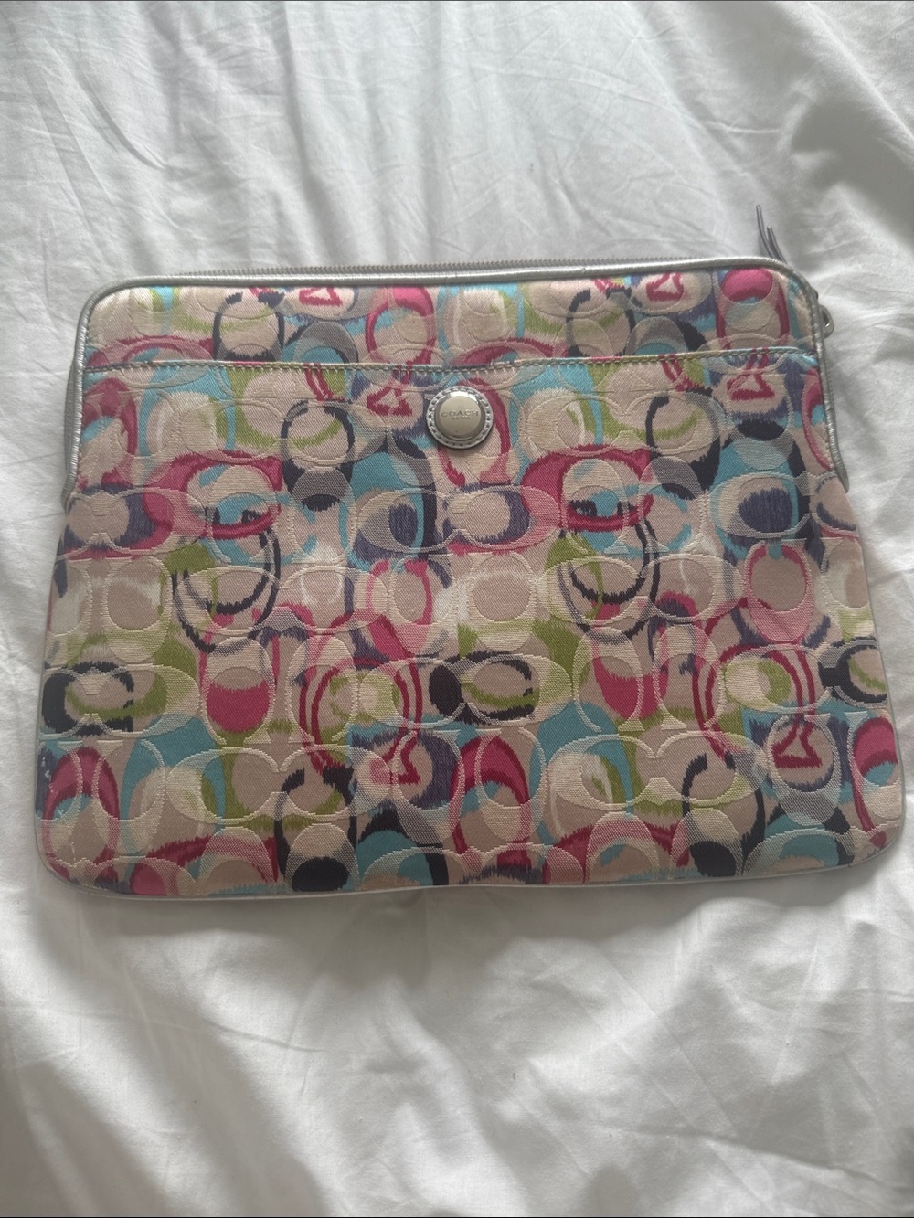 COACH Multicolor Signature Circle Print Zip Pouch